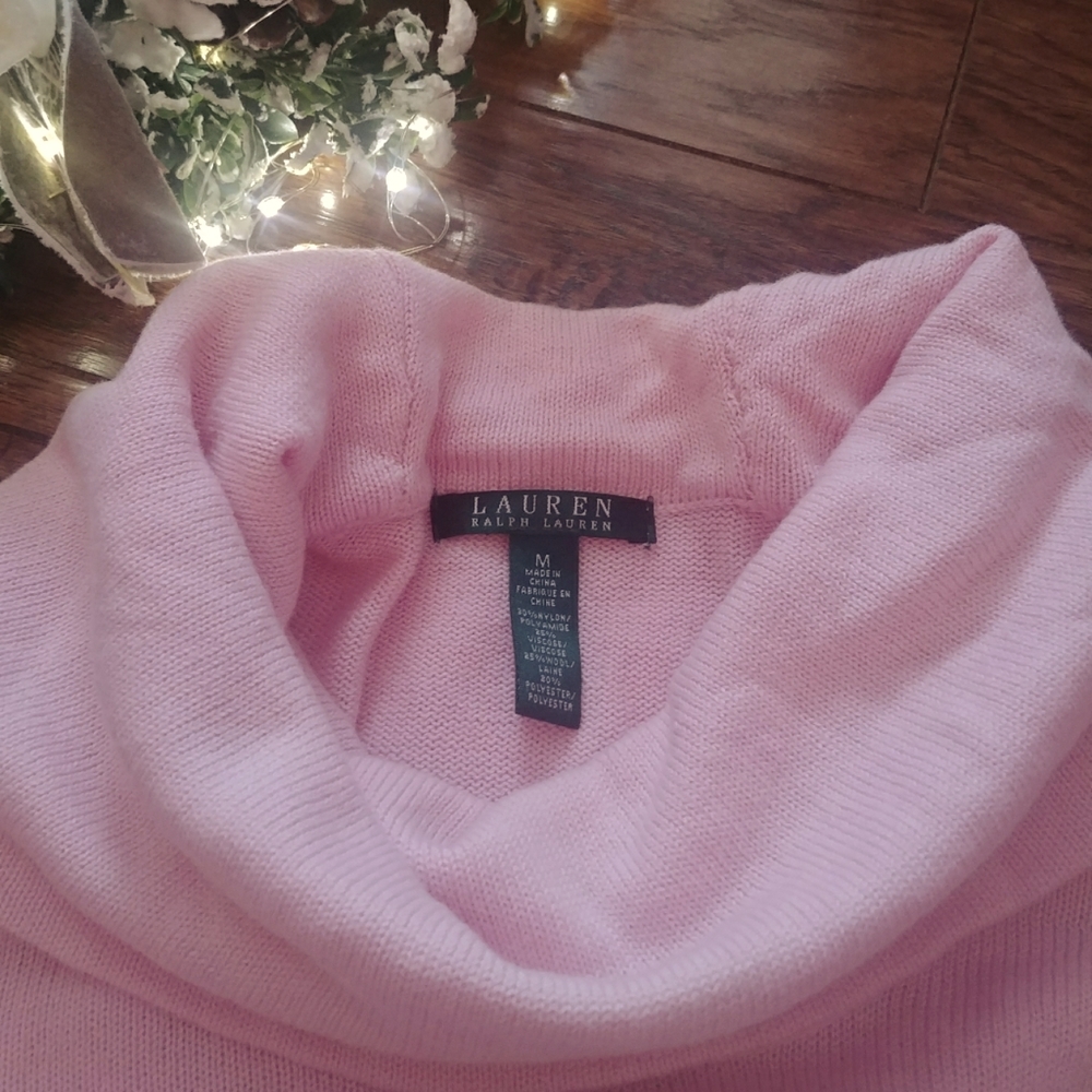 Ralph Lauren Pink Cowl Neck Sweater. Excellent Condition. Medium - Picture 2 of 11